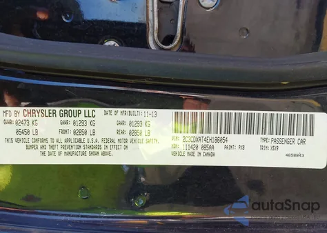 2014 Dodge Charger Police z USA, uszkodzony, nr VIN 2C3CDXAT4EH186054